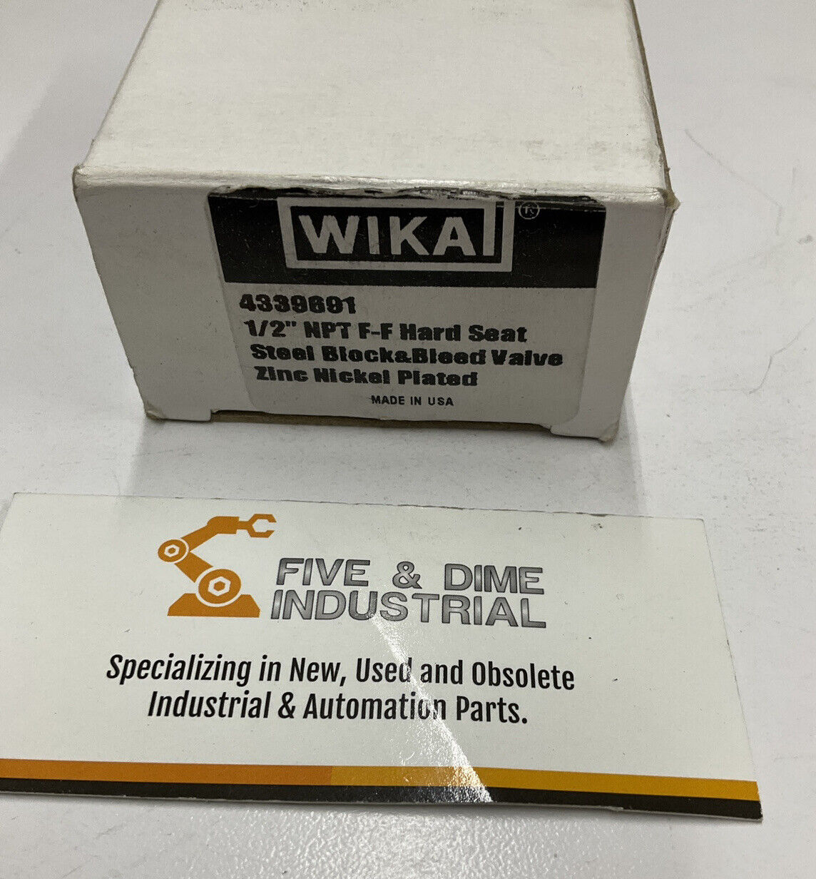 Wika Needle Valve 4339691 1/2" NPT F-F Hard Seat 10,000 PSI Zn/Ni (RE130)