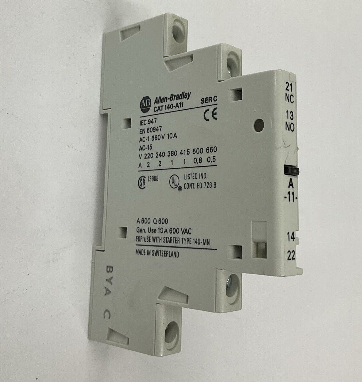 Allen Bradley 140-A11 Auxilary Contactor 1-N0 1-NC (SH108)