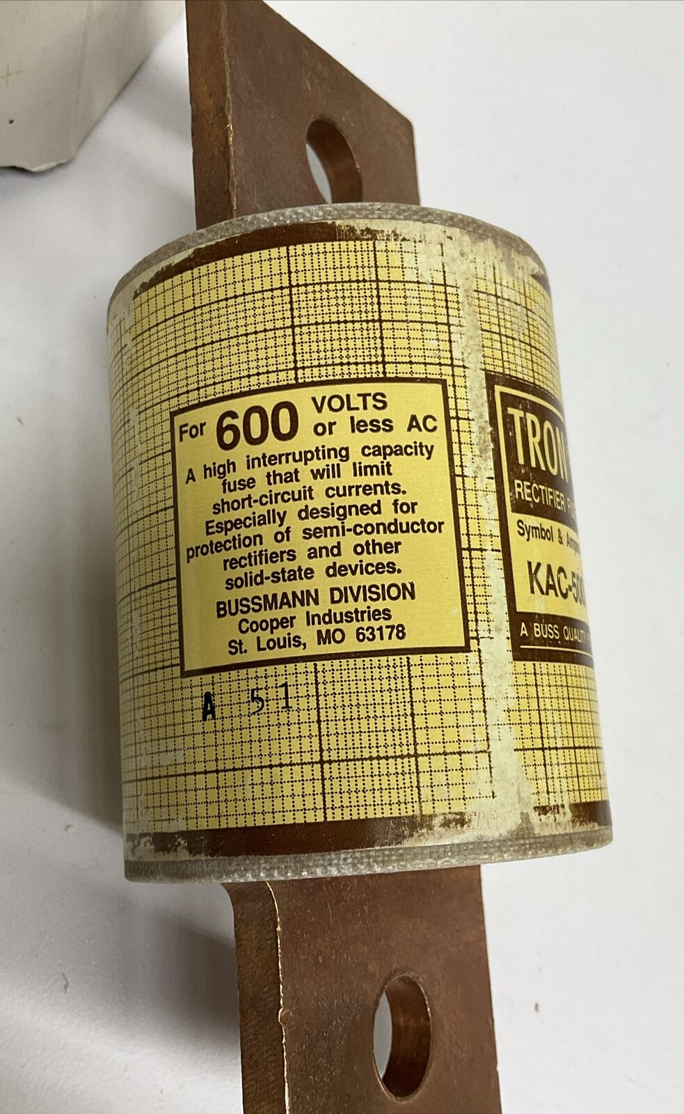 Bussmann Tron Rectifier Fuse kac-500 600V 500 Amps (OV110)