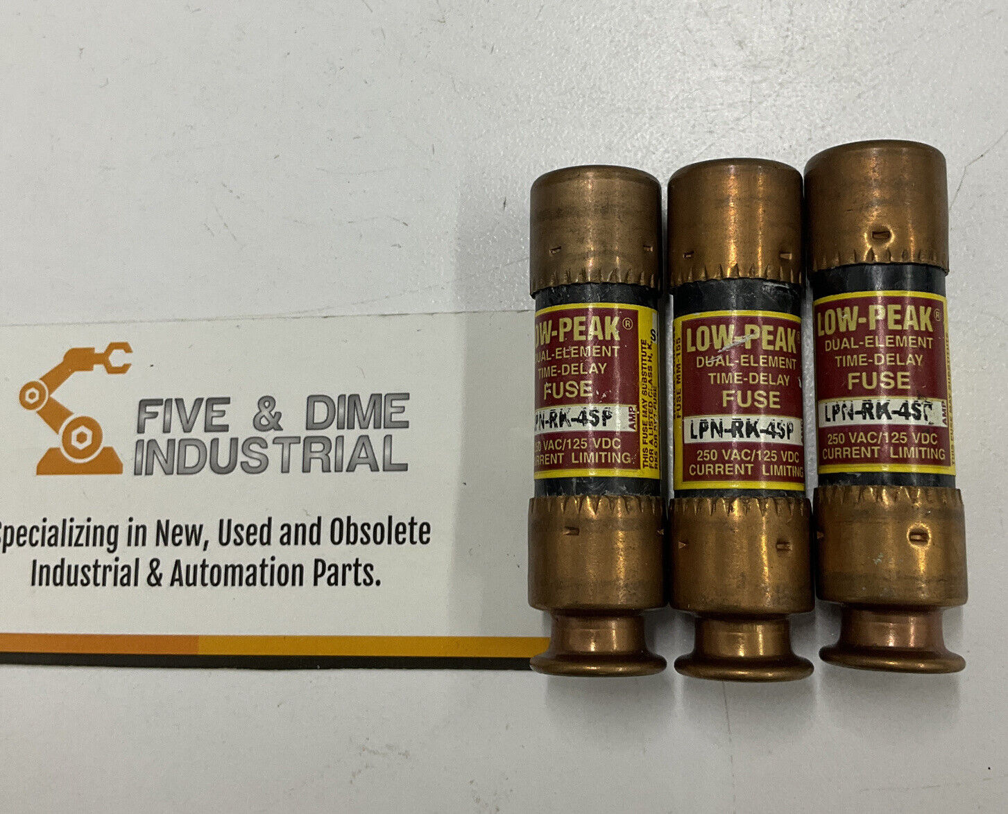 Bussmann Low Peak LPN RK-4SP Lot of 3  New Fuses 4A 250VAC (RE109) - 0