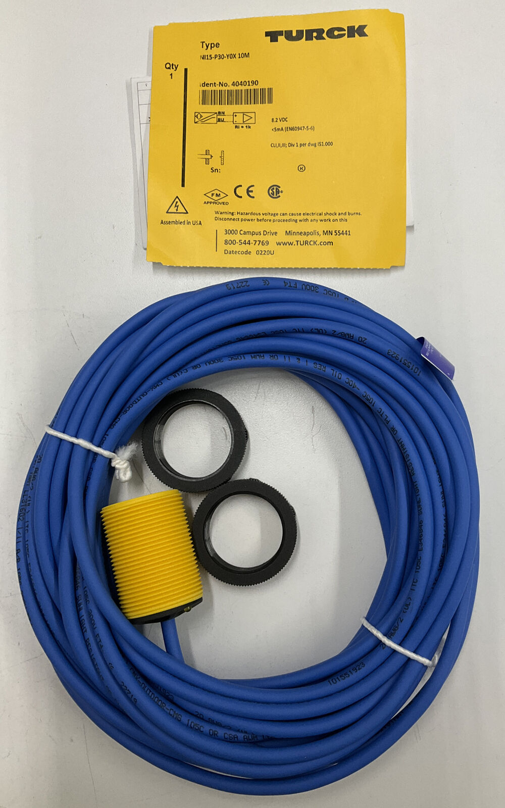 Turck NI15-P30-Y0X 10M 8.2 VDC Proximity Sensor (CBL104) - 0