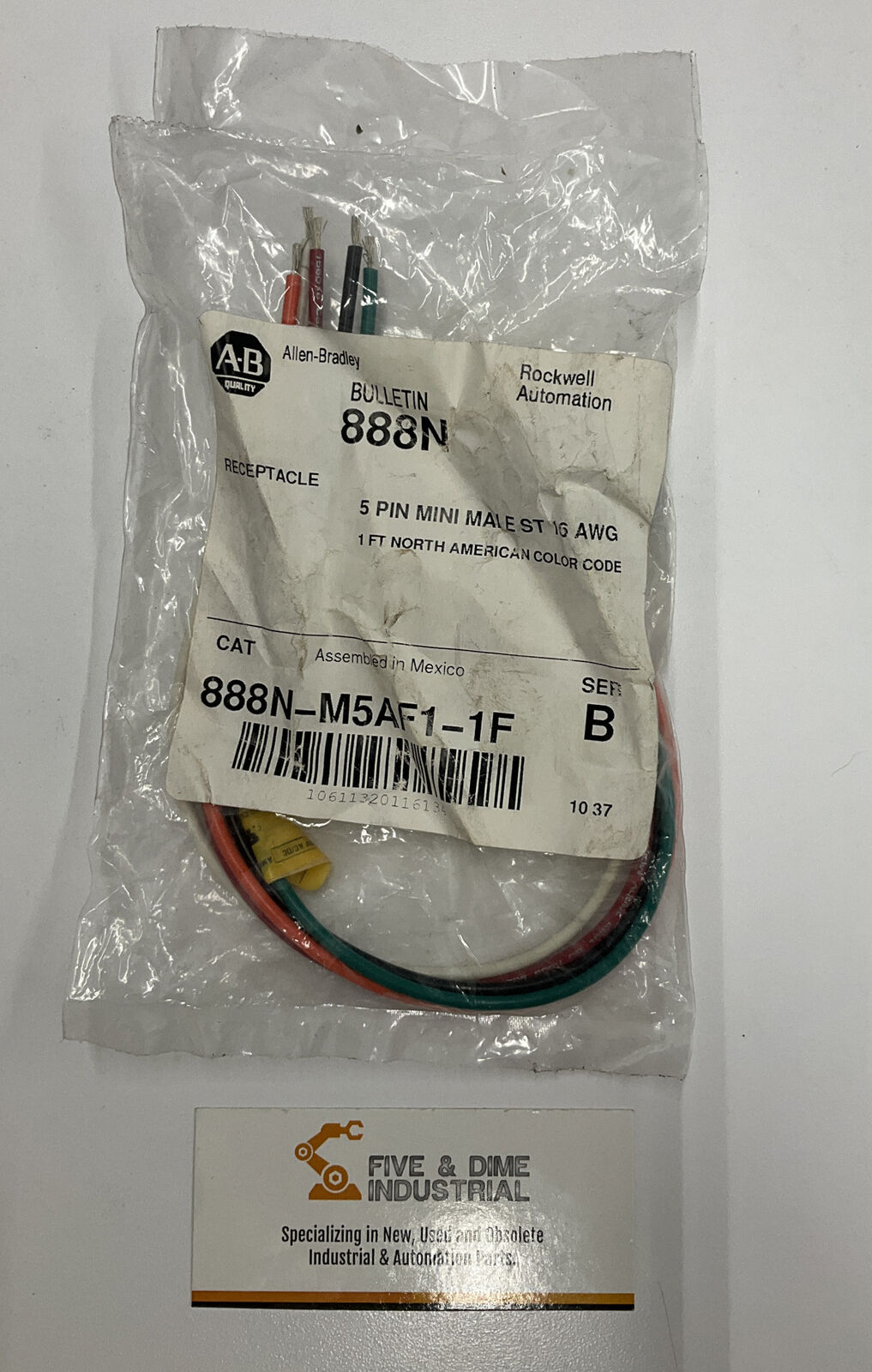 Allen Bradley 888N-M5AF1-1F Bulletin Male Receptacle 5-Pin (BL248)