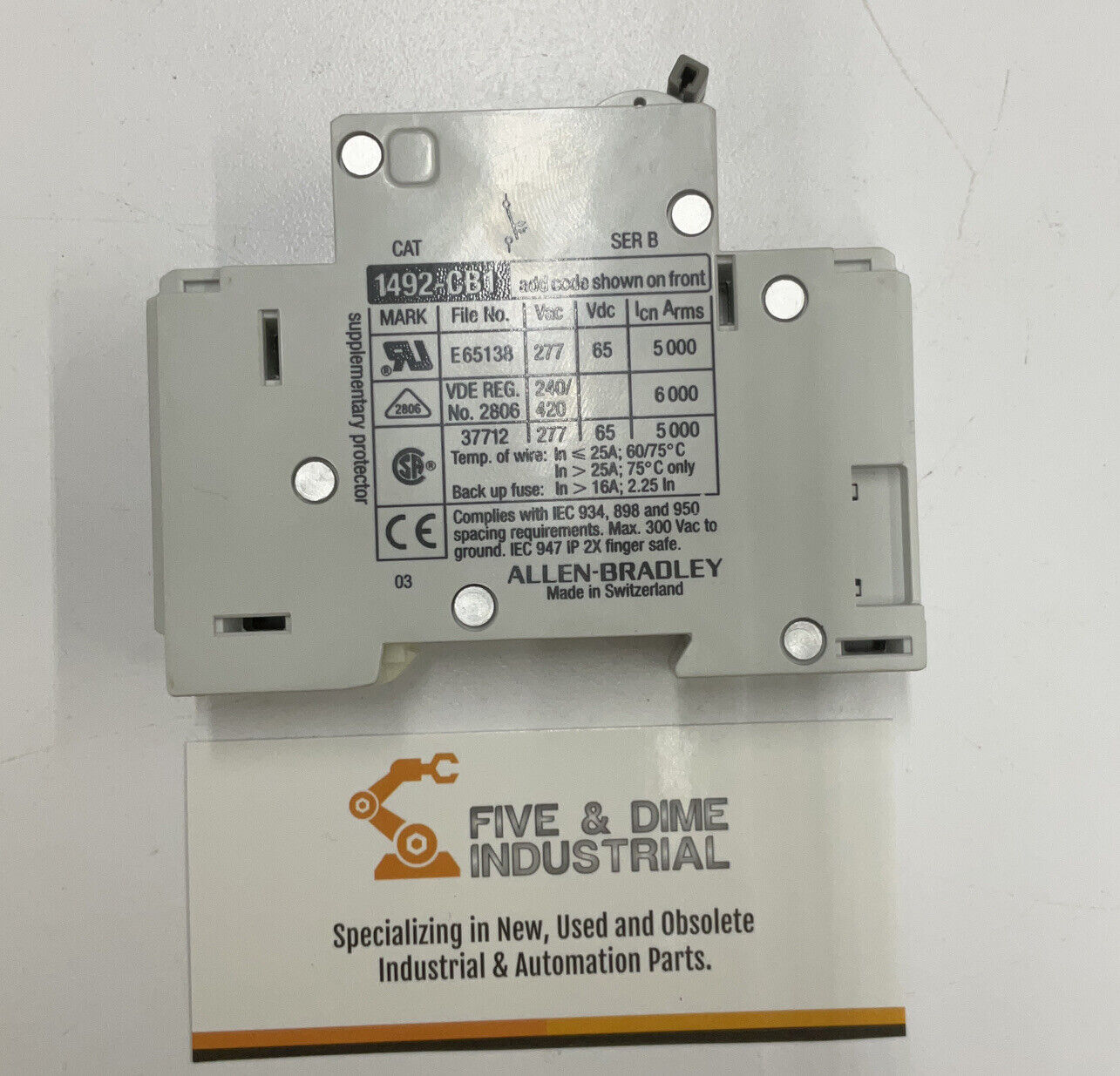 Allen Bradley 1492-CB1 H030 277V 3A (CL157) - 0