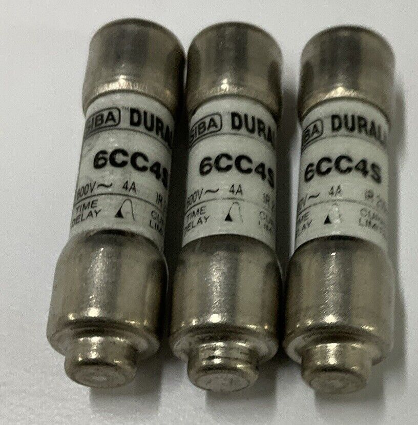 SIBA 6CC4S Box of 3 600V  4 Amp Duralim Fuses (CL190)