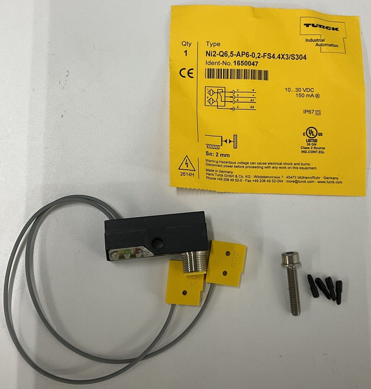 Turck Ni2-Q6 5-ap6-0 2-fs4.4X3/S304  1650047 Sensor sn:2mm (CL337) - 0