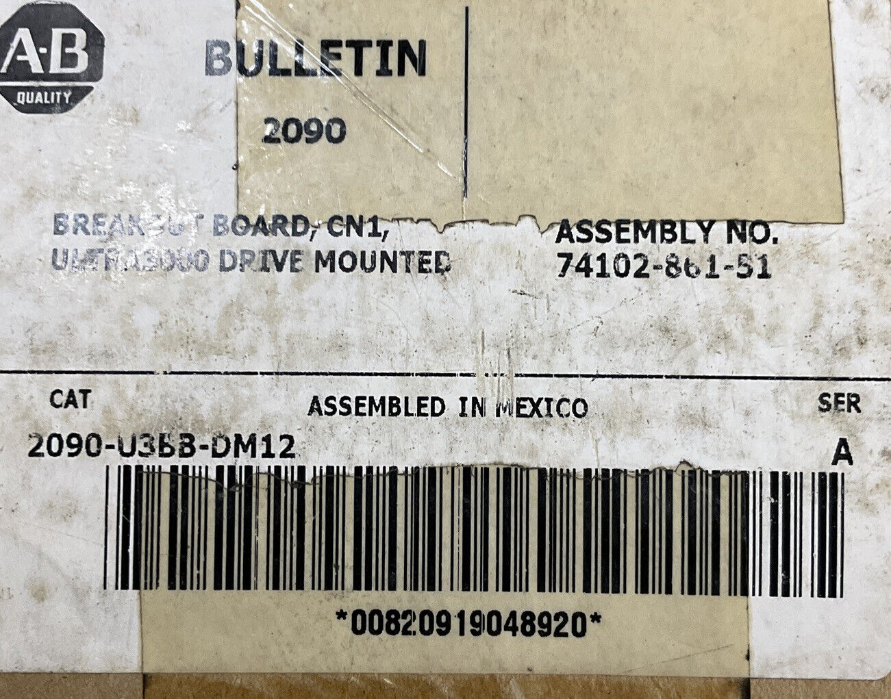 Allen Bradley 2090-U3BB-DM12 Ser. A Ultra 3000 Breakout Board (SH109)