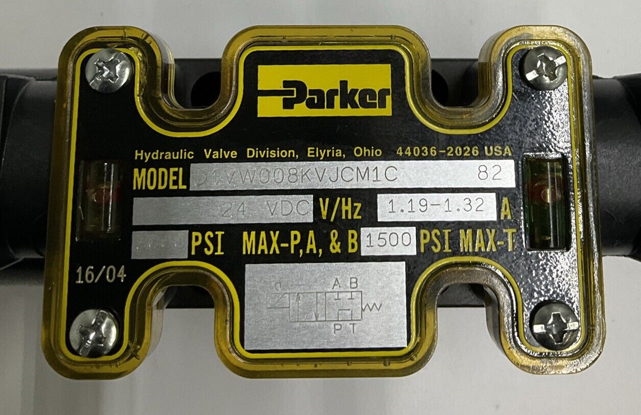 Parker D1VW008KVJCM1C 82 Hydraulic Valve 24VDC, 1500/5000 PSI (OV130) - 0