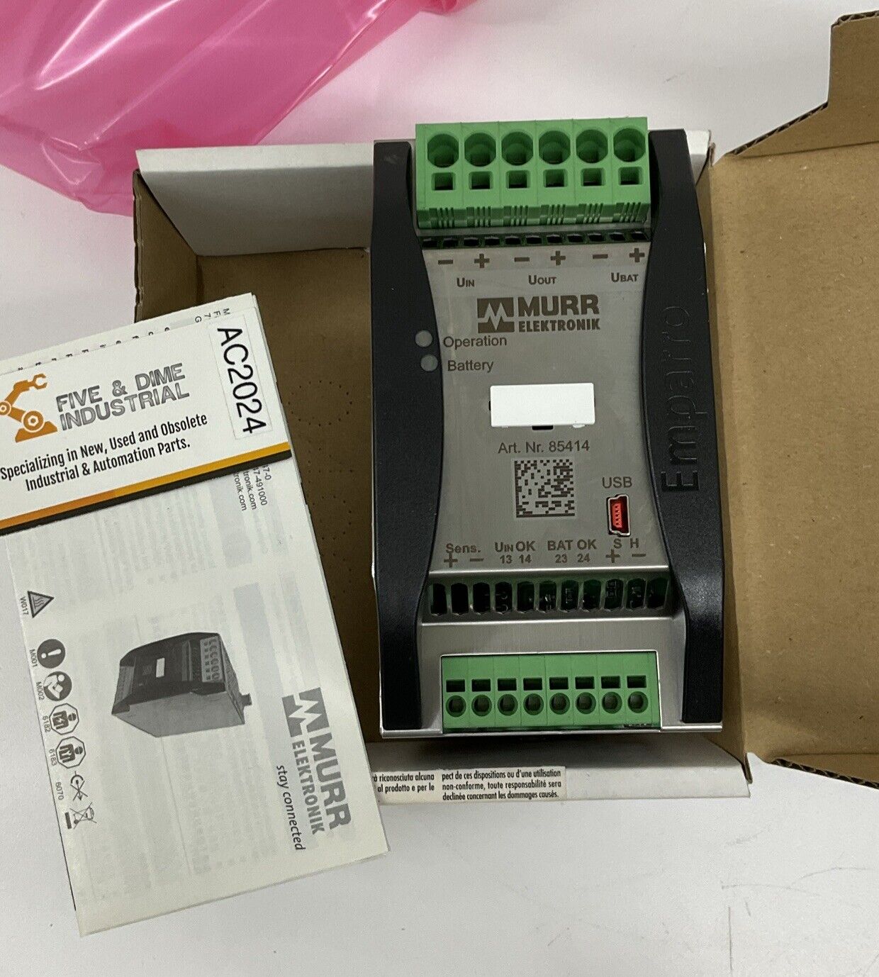 Murr Elektronik 85414 Emparro ACCUcontrol UPS-Module 1A3E5-1.04-1.02 (OV126)