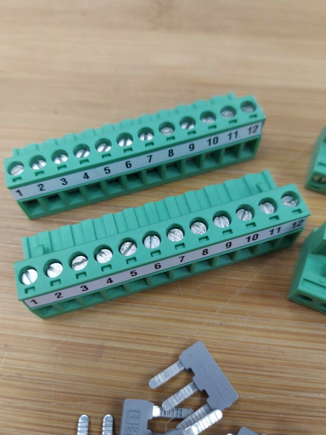 Phoenix Contact Lot of (4) 12 Pin - Screw Terminal Block w/ Jumpers (YE112)