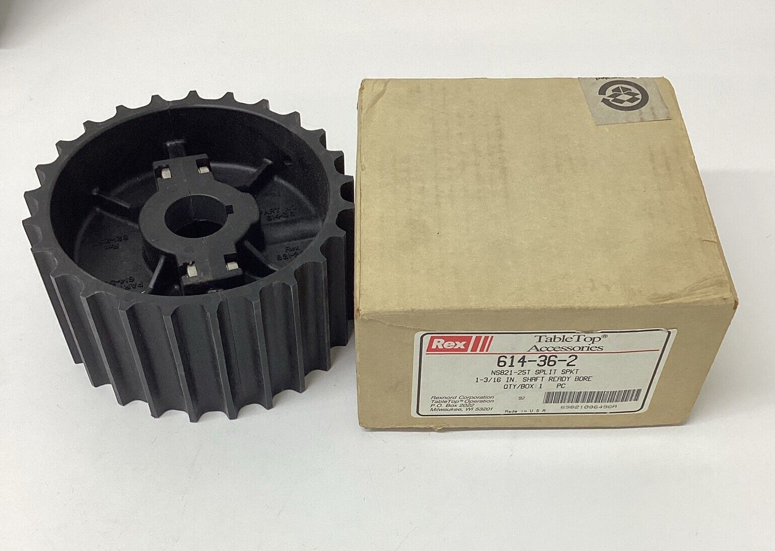 Rexnord 614-36-2 /  NS821-25T 1-3/16" Shaft Ready Split Sprocket (BK170)