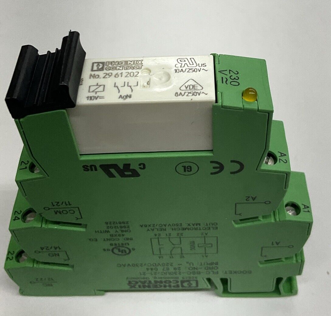 Phoenix Contact PLC-BSC-23OUC/21-21 Base w/ 29-61-202 Relay (YE120)