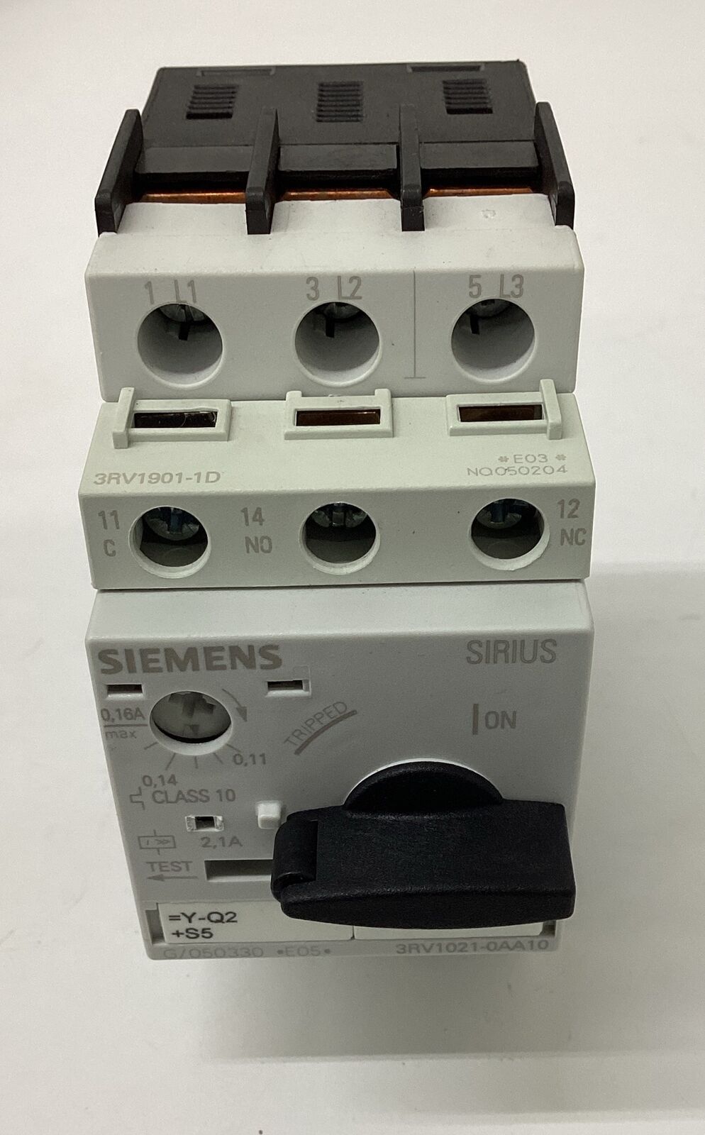 Siemens 3RV1021-0AA10 Motor Circuit Breaker 0.11-0.16 Amps (BK172)