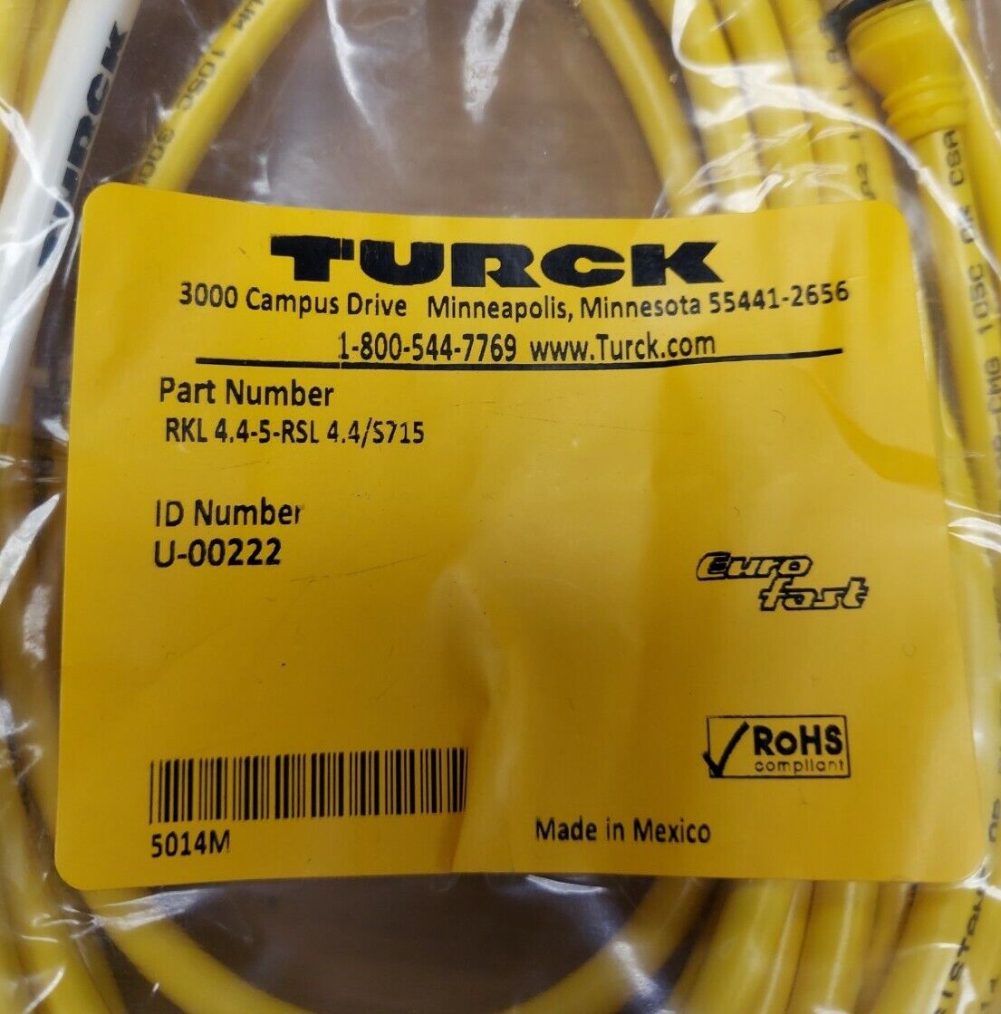 Turck RKL 4.4-5-RSL 4.4/S715 U-00222 Cordset  (CBL101)