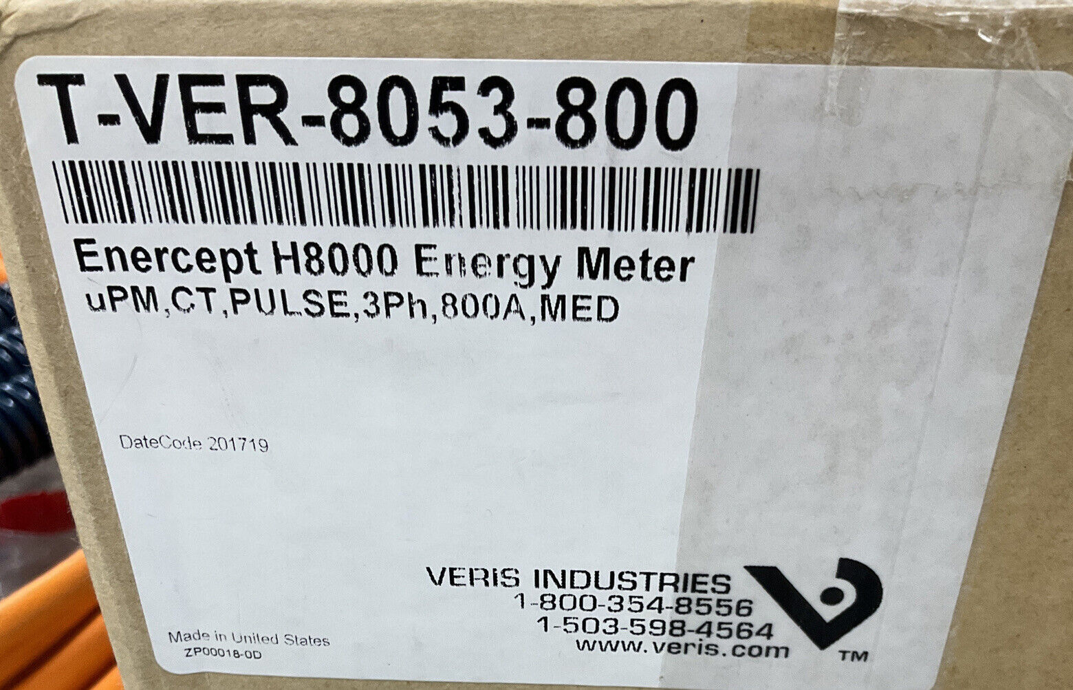 Veris T-VER-8053-800 Enercept H8000 Energy Meter 800A, 3-Phase (OV120)