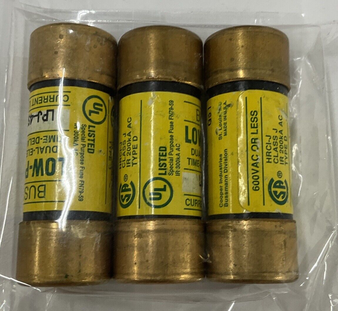 Bussmann Buss LPJ-4SP Lot of 3 Dual Element 4-Amp Fuses (RE245)