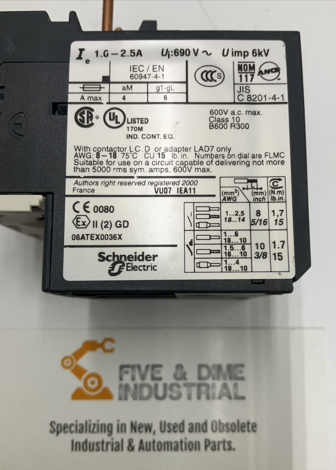 Telemecanique LRD07 New Schneider Square D  Relay 1.6- 2.5A (RE109)