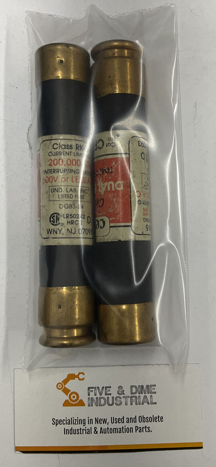 Cefcon CRS-R-50 Lot of (2)  Dual Element Fuse (CL130)