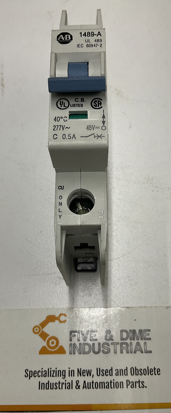 Allen Bradley New 1489-A1C005 Ser. A Din Mount Circuit Breaker 0.5 Amp (CL163) - 0