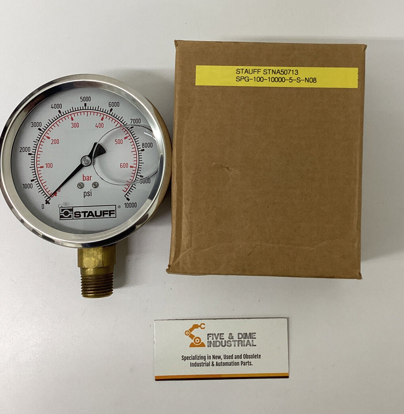 Stauff SPG-100-10000-5-S-N08 / STNA50713 Fluid Pressure Gauge 10000PSI (GA100)