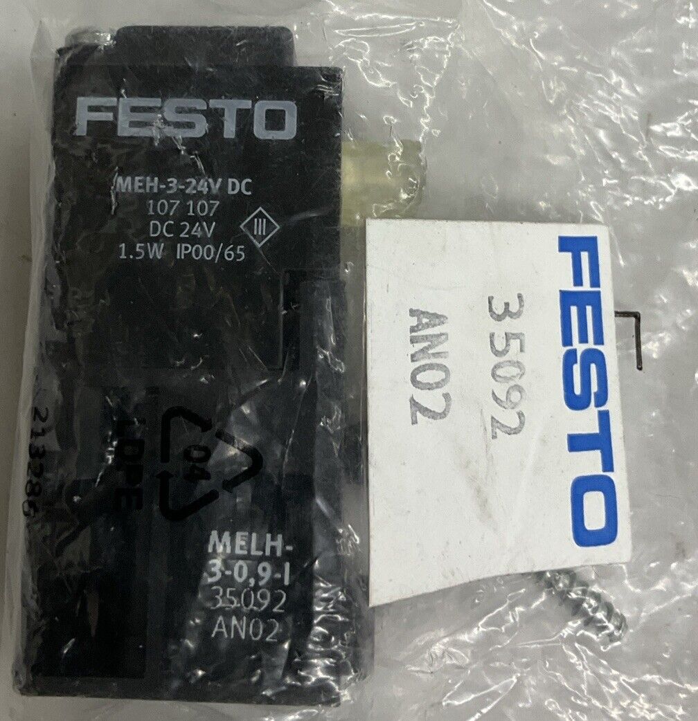 Festo  MEH-3-24V DC / MELH-3-0, 9-1  Solenoid Valve (YE122)