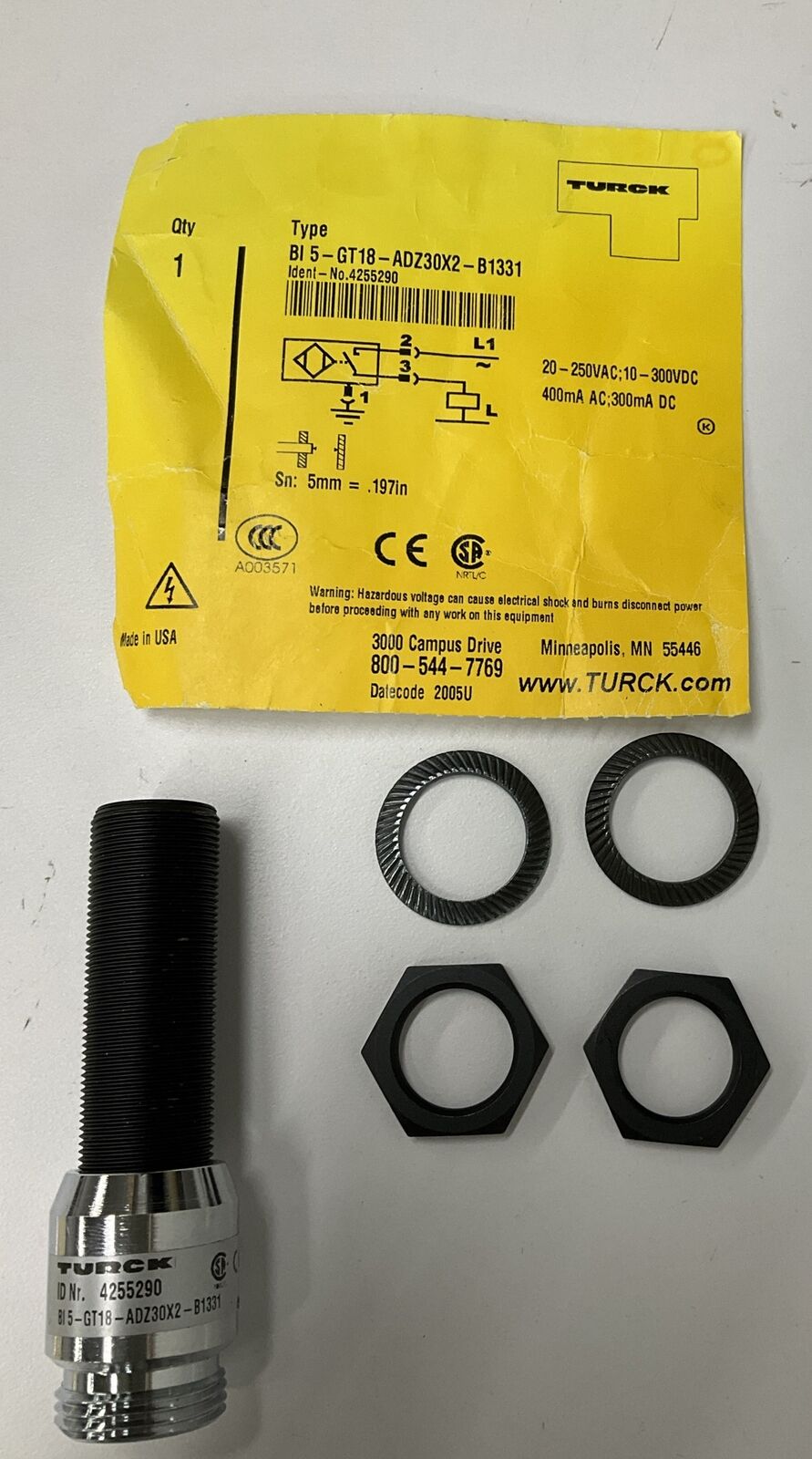 Turck BI 5-gt18-adz30x2-B1331  4255290 Sensor sn: 5mm (CL236) - 0