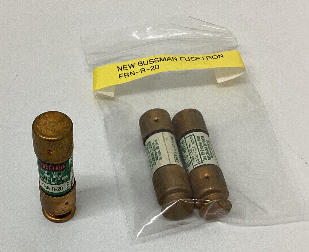 Bussmann Fusetron FRN-R-20 Lot of 3  New Fuses 20A 250V Fuses Class RKS (GR169) - 0