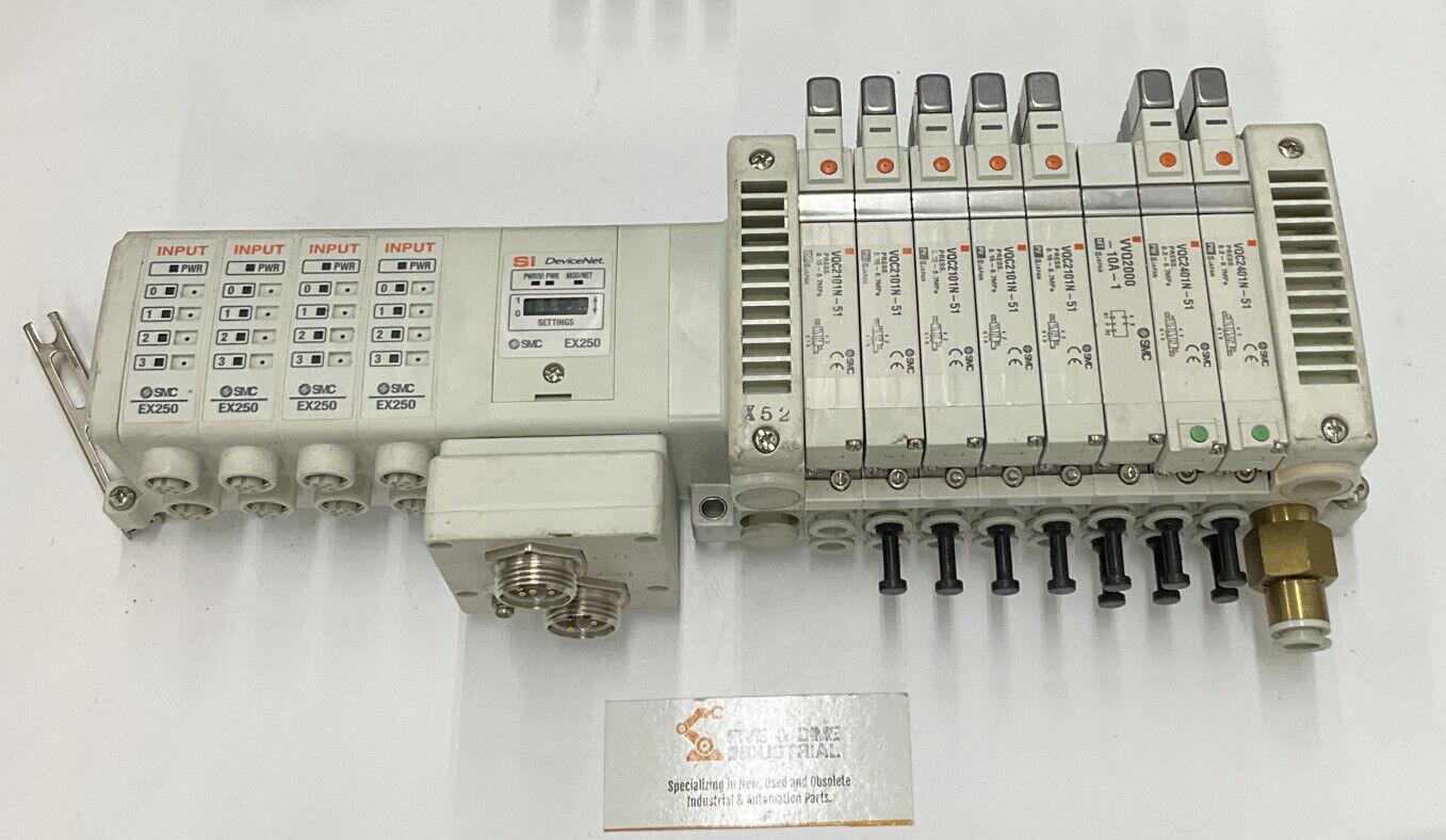 SMC EX250-SDN1-X122 DeviceNet w/ (4) IE2 Input Modules + 8 Various Valves CL292