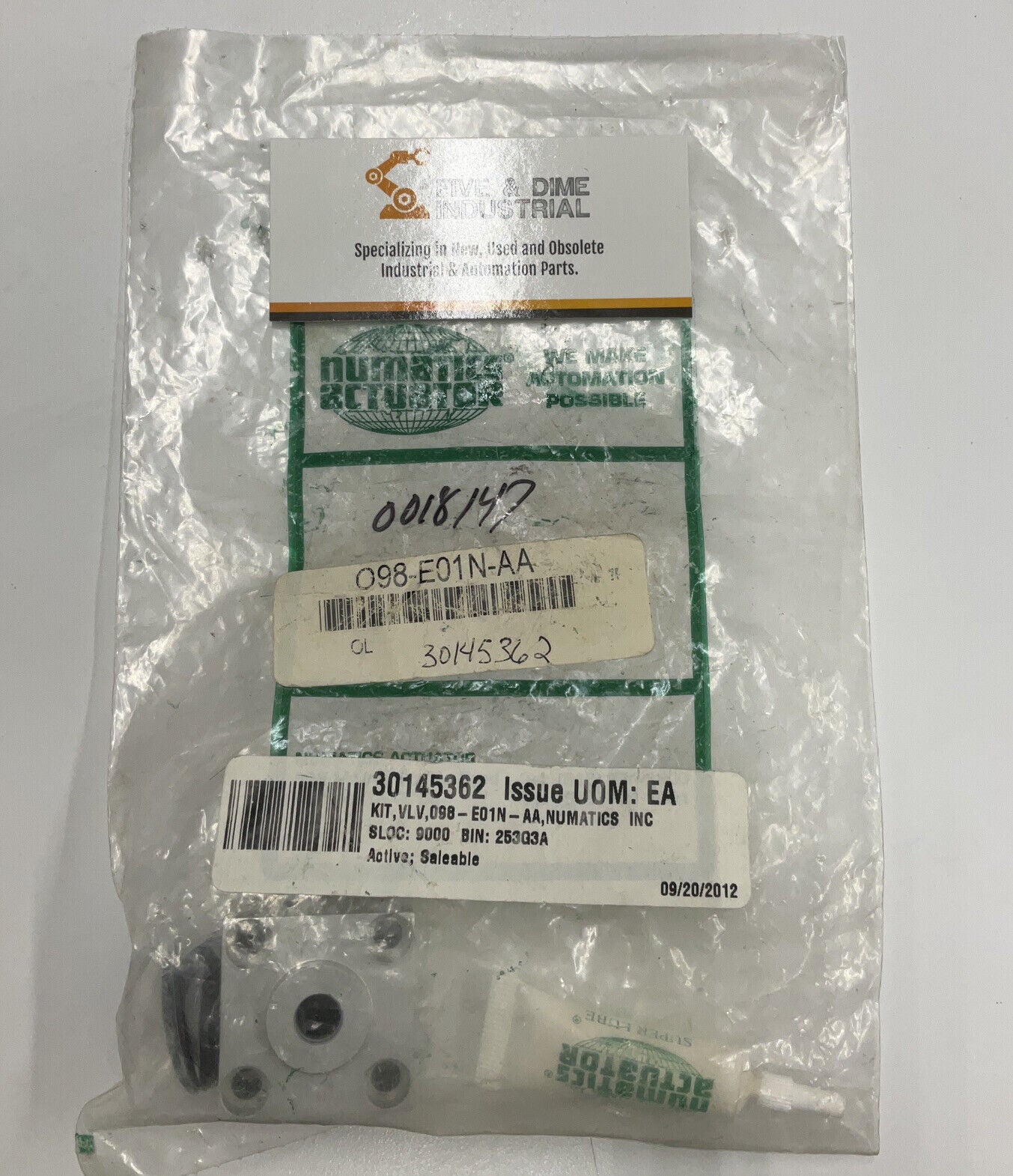 Numatics O98-E01N-A Actuator Repair Kit Pneumatic Valve (GR175)