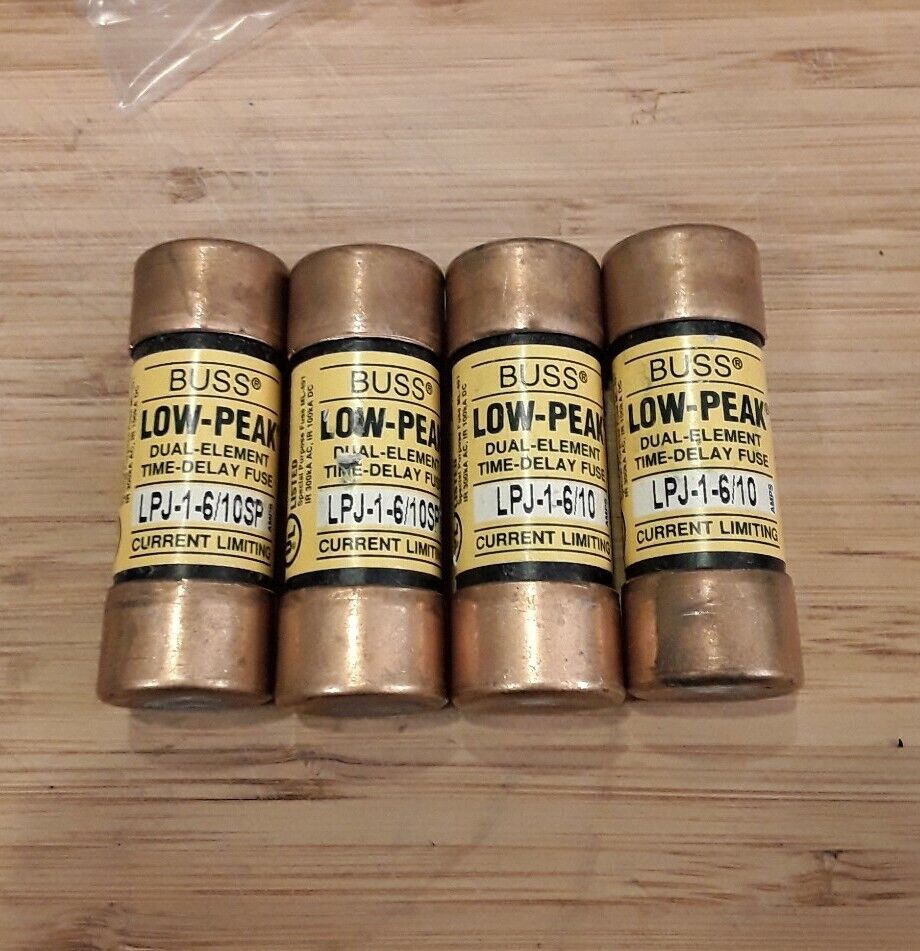 Buss Bussmann  LPJ-1 6/10SP Lot of 4 New Fuses 600V (GR112)