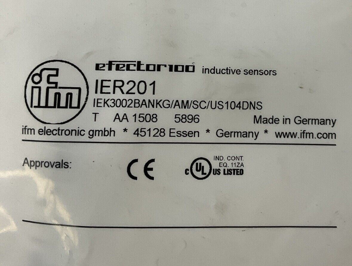 IFM Efector IER201 New INDUCTIVE SENSOR IEK3002BANKG/AM/SC/US-104-DNS (BL104)