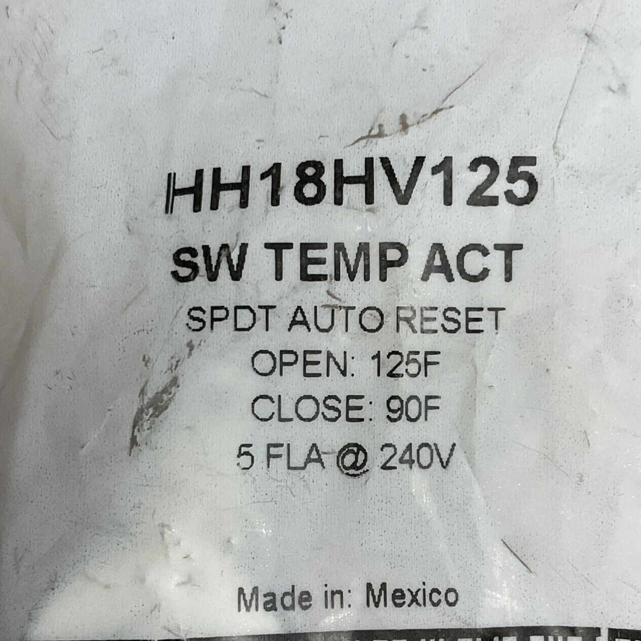 Carrier HH18HV125 Temp Activated Switch Open 125 Close 90  (BL153)