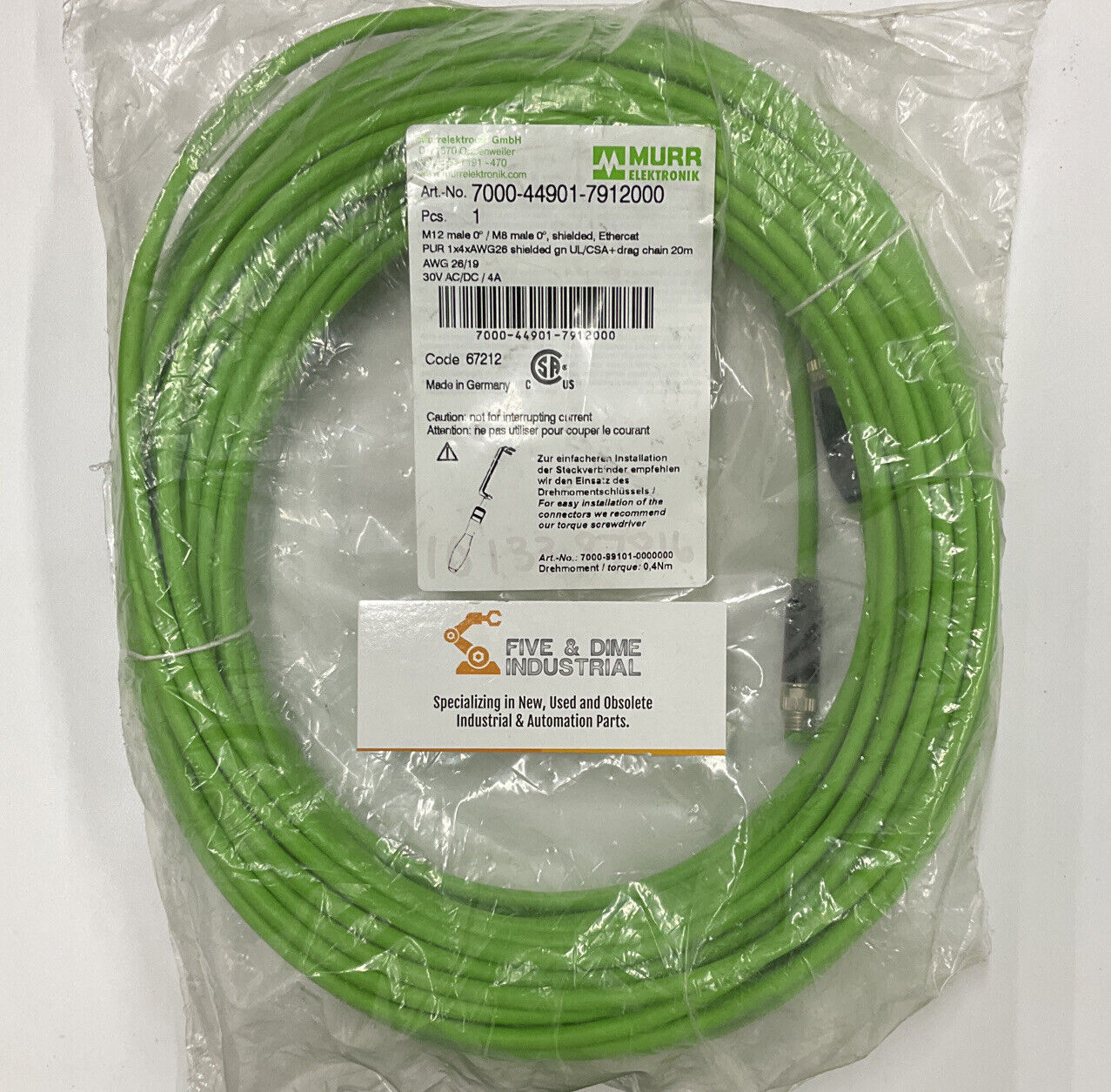 MURR Elektronik 7000-44901-7912000 New 4-Pin Cordset (CBL102)