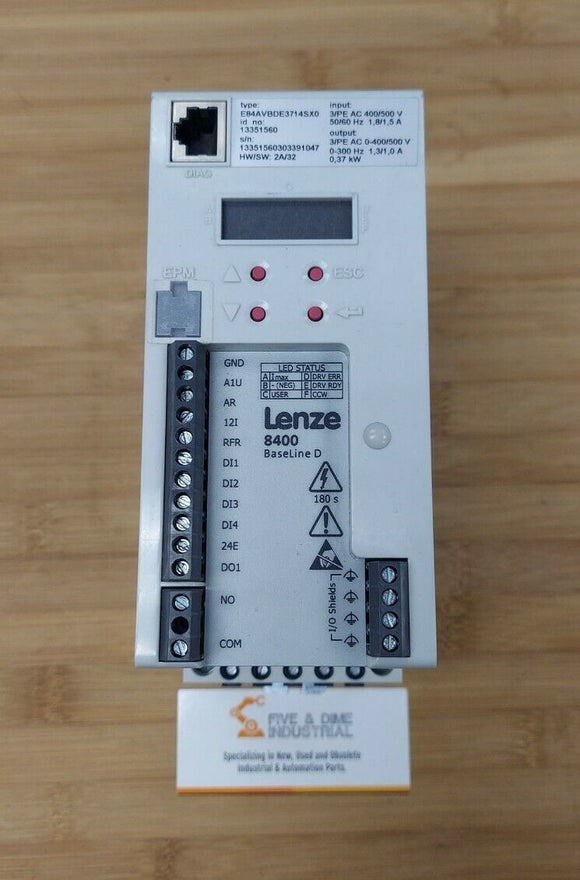 Lenze 8400 BaseLine D Inverter Drive | E84avbde3714sxo (GR193) | Five ...