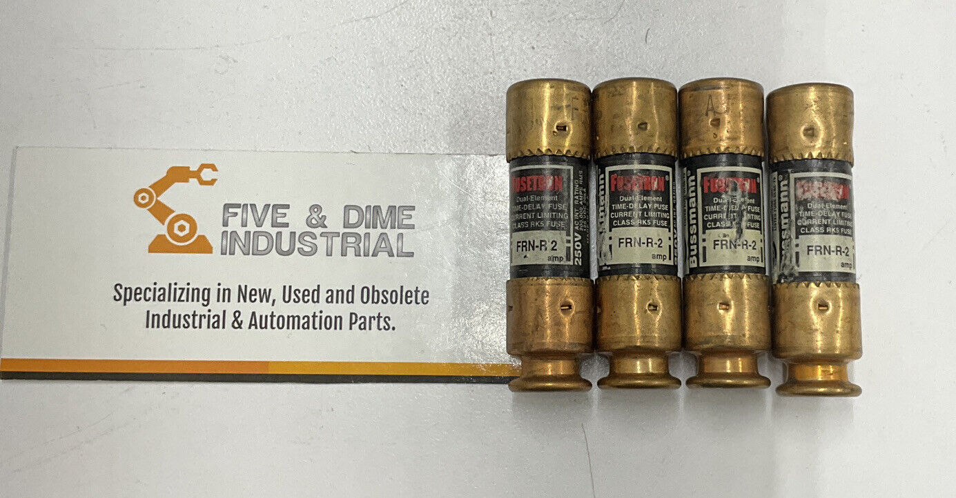 Bussmann Fusetron FRN-R-2 2A Lot of (4) Fuse (RE115)