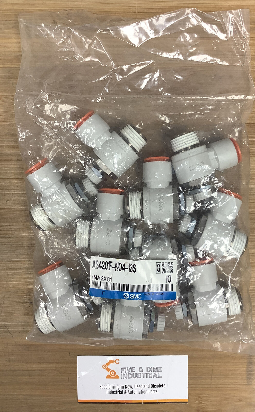 SMC AS4201F-N04-13S Lot of (10) New  Speed Control Valve 1/2" (BL140)