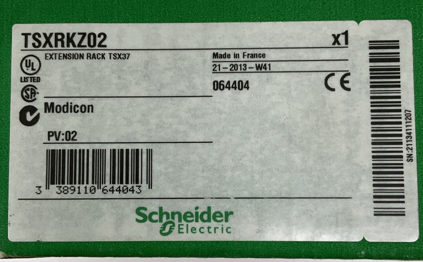 Schneider Electric Modicon TSXRKZ02 TSX MIcro PLC Rack Extension (SH108)