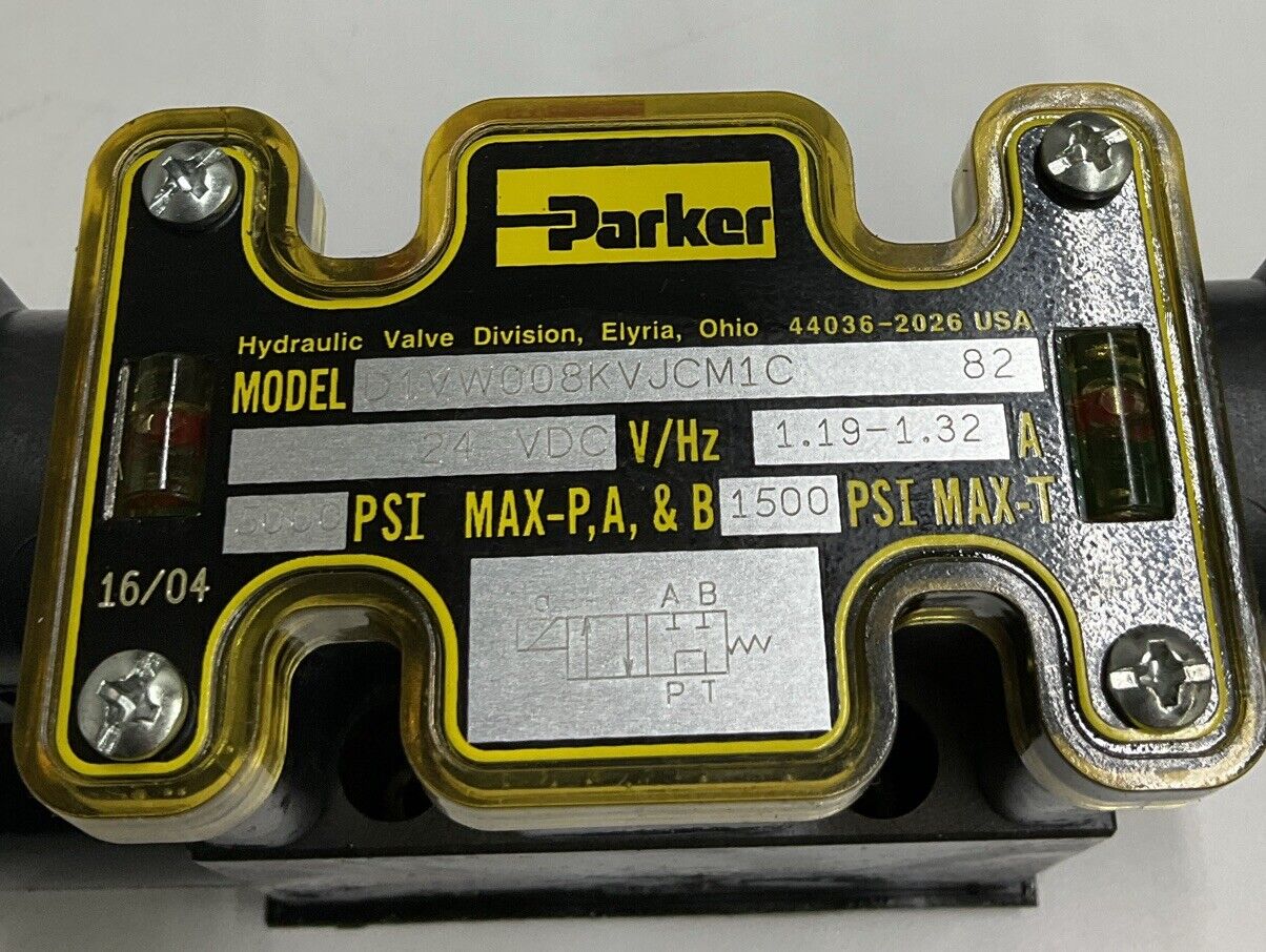 Parker D1VW008KVJCM1C 82 Hydraulic Valve 24VDC, 1500/5000 PSI (OV130)