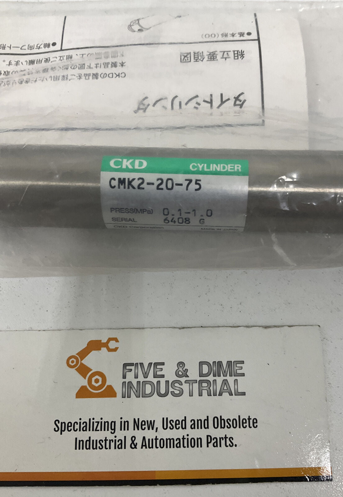 CKD CMK2-20-75 Pneumatic Cylinder Kit w/ Mounting Hardware & Reed Switch (YE170)