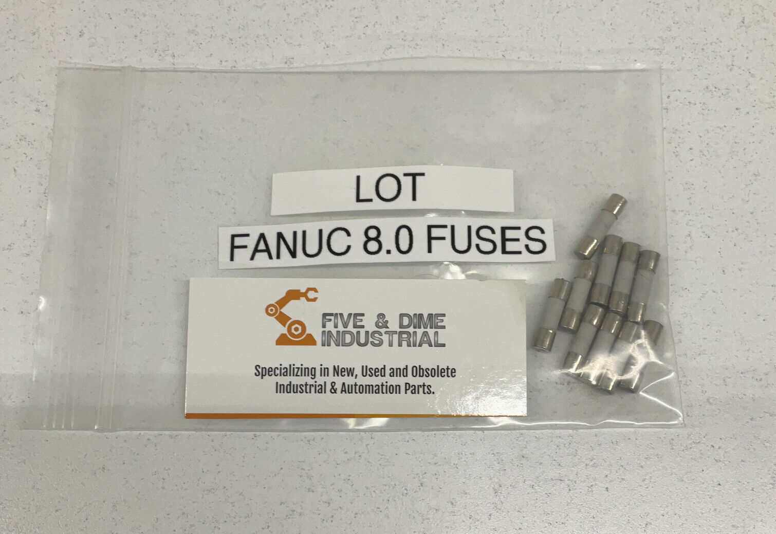 Fanuc A60L000104508RO Lot of (10) 8.0 FUSES POWER SUPPLY F1 (RE117)