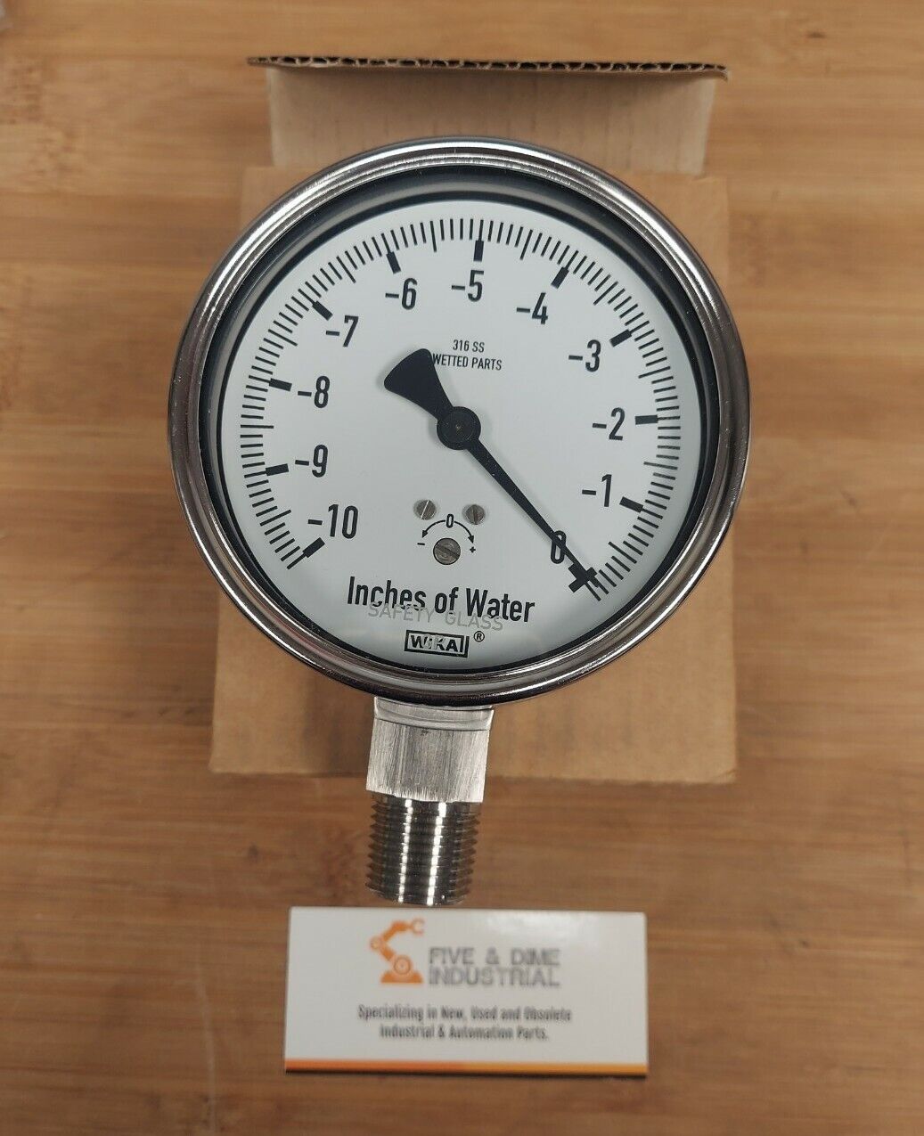 WIKA 4" SS Vacuum Gauge 4297602 10 In H2O 1/2" NPT Swiss Made (GA101)