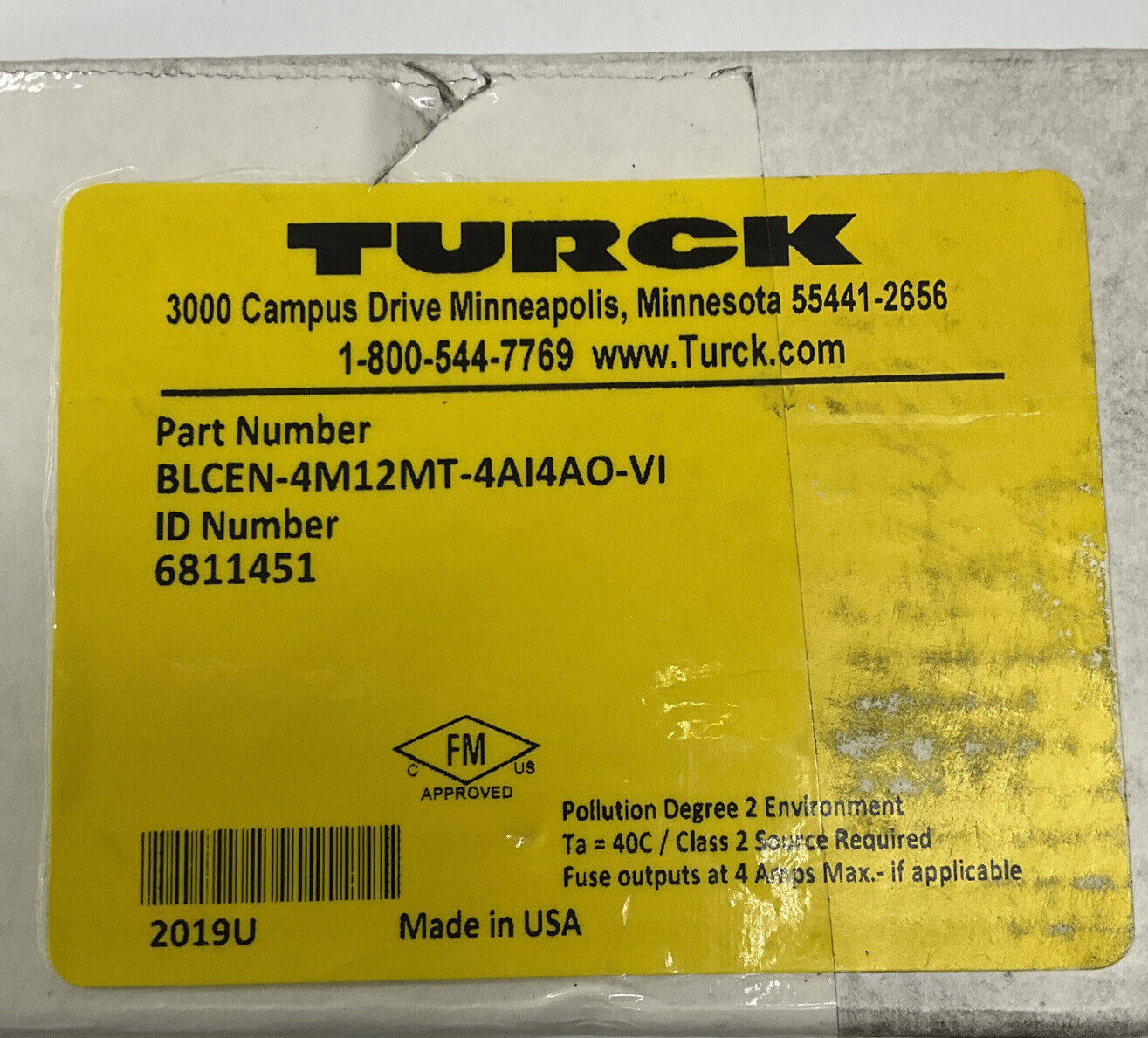 Turck BLCEN-4M12MT-4AI4AO-VI / 6811451 New Multiprotocol FieldBus Station  RE214