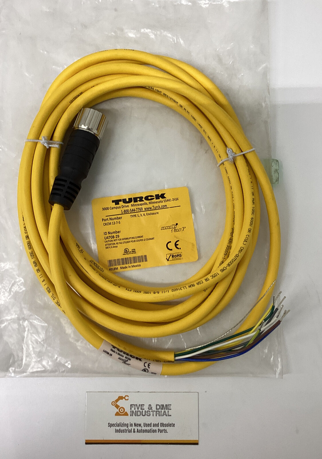 Turck CKCM12-7-5 / U4708-29 Female M23 Straight Cordset 8-Pin (CBL146)