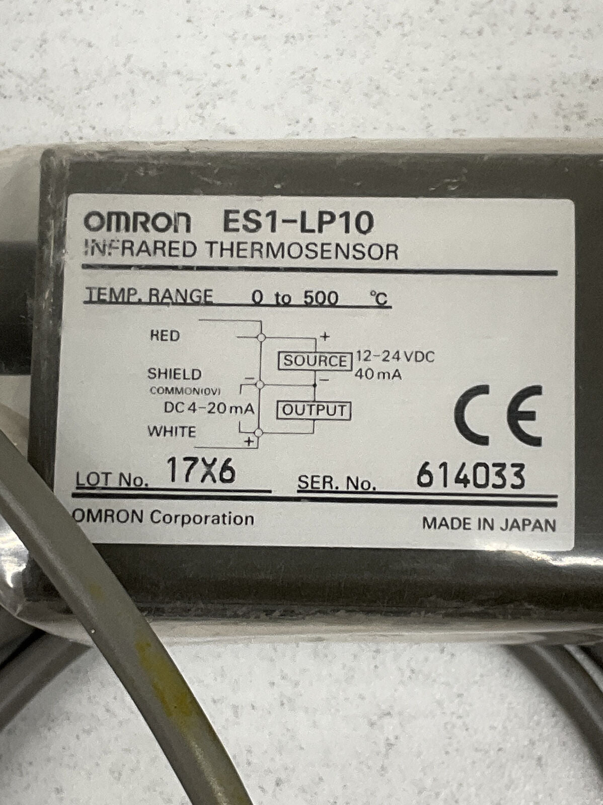 OMRON ES1-LP10 New Infared Thermosensor 0-500°C 12-24VDC (GR160)