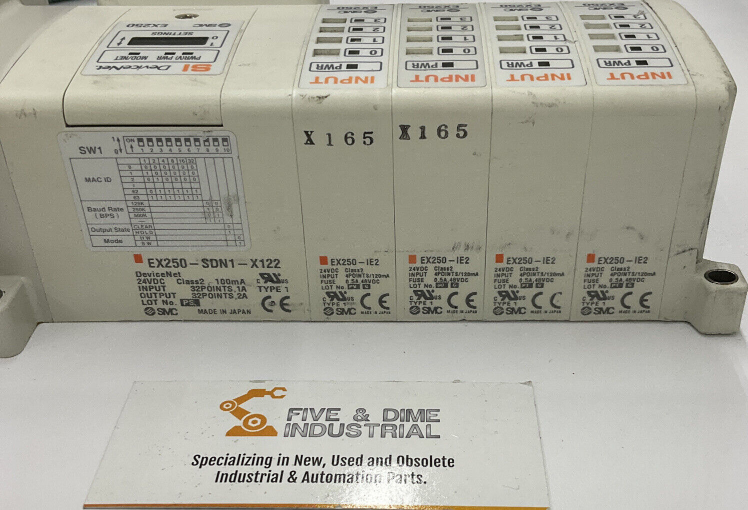 SMC EX250-SDN1-X122 DeviceNet w/ (4) IE2 Input Modules + 8 Various Valves CL290