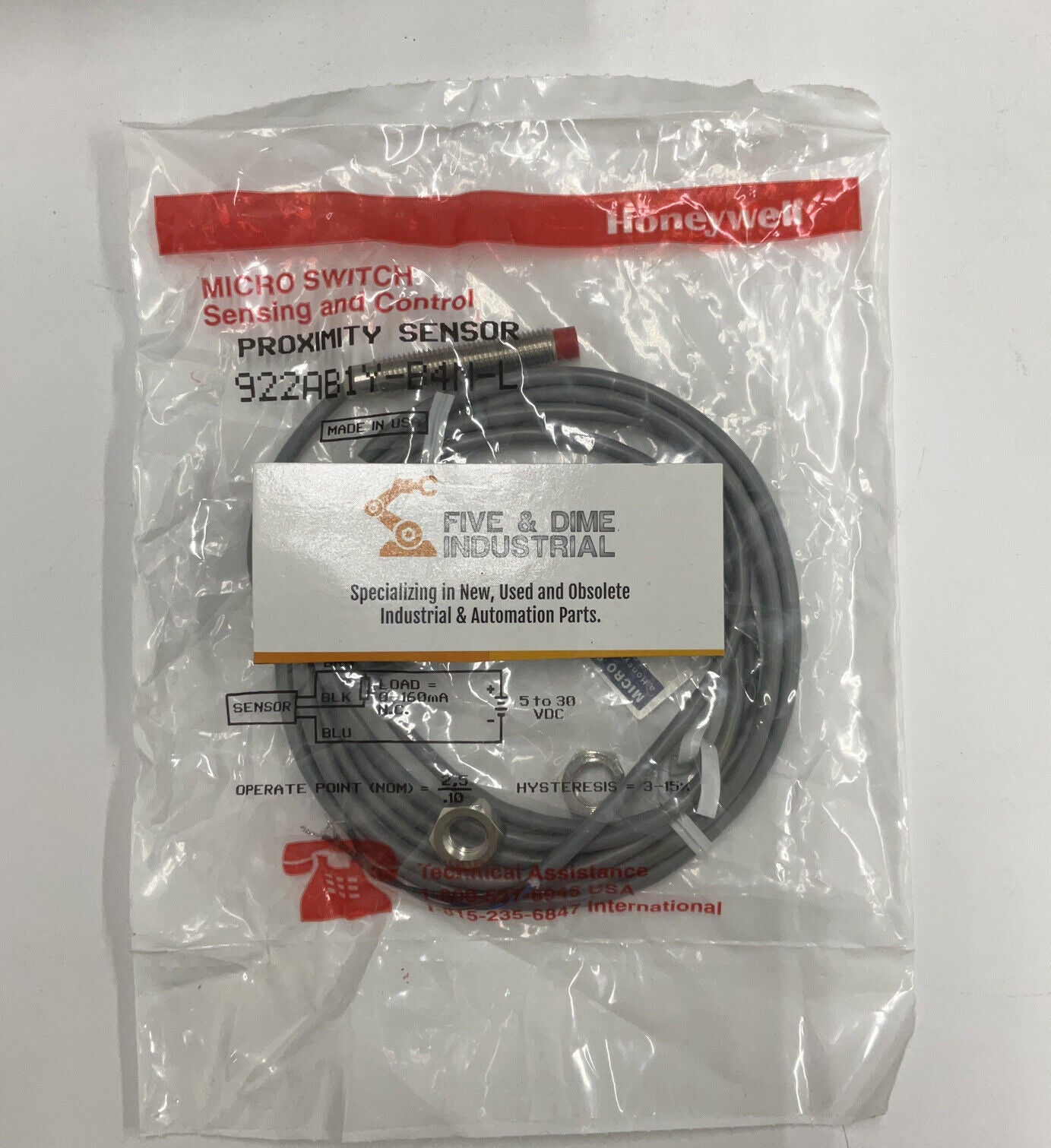 Honeywell Microswitch 922AB1Y-34N-L New Proximity Sensor (CL130)