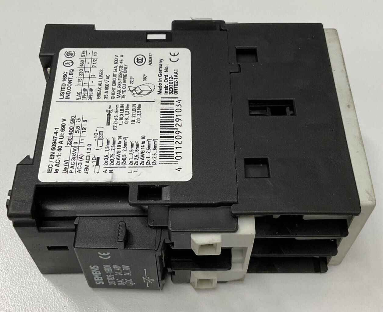 Siemens 3ZT1926-1BB00 / 60947-4-1 Motor Started and Varistor (CL194)