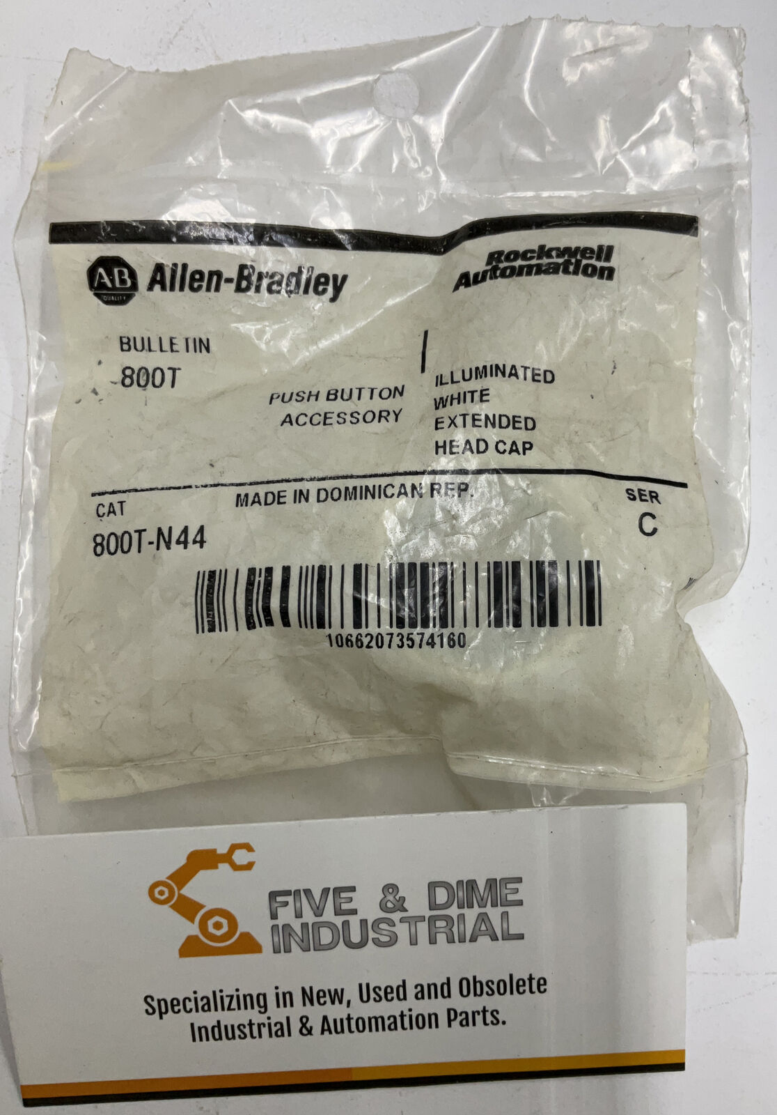 Allen Bradley New Lot of 4  800T-N44 Extended White Cap (CL170)