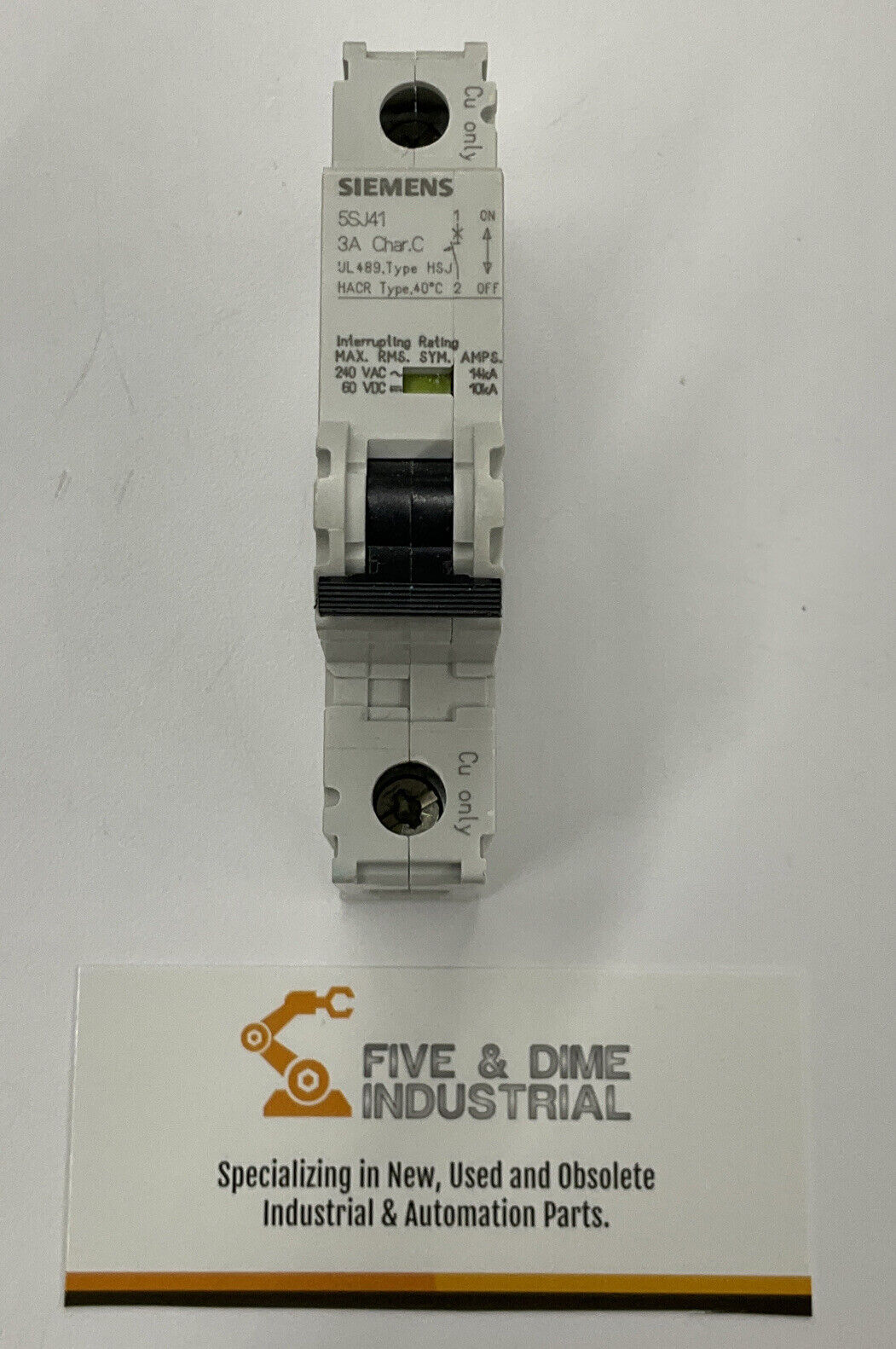 Siemens New 5SJ4103-7HG40 3 Amp Type HSJ Circuit Breaker DIN Mount (RE236)