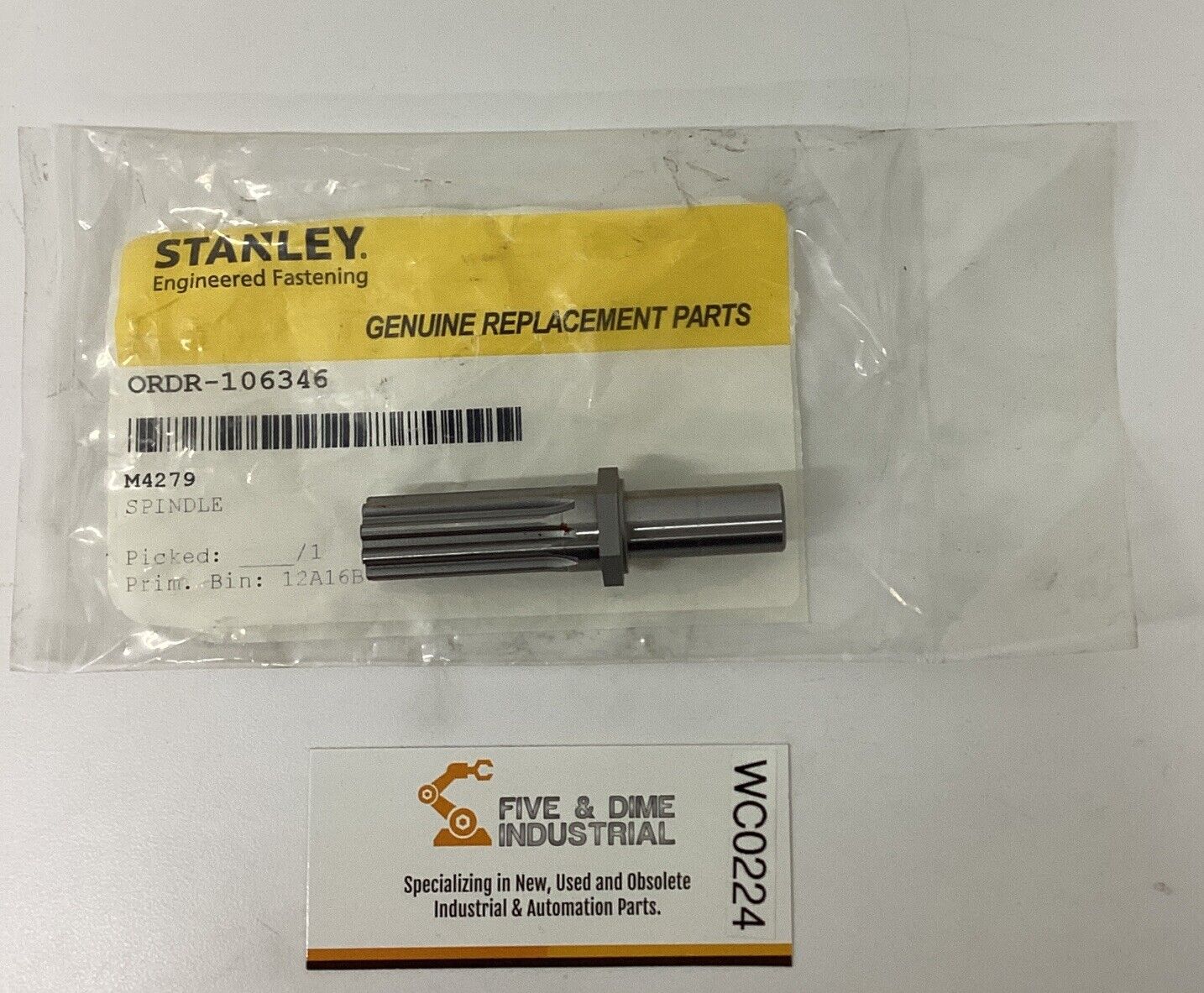 Stanley 106346 / M4279 Spindle Assembly (RE114)