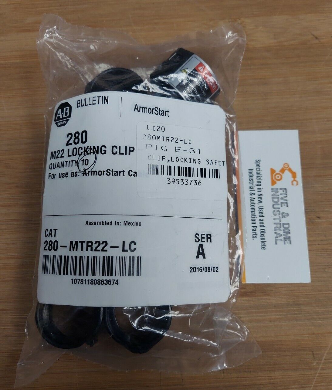 Allen Bradley 280-MTR22-LC M22 New Pack of (10) Locking Clip Armorstart (RE243)